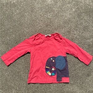Baby Boden Long Sleeve Shirt with Elephant Appliqué